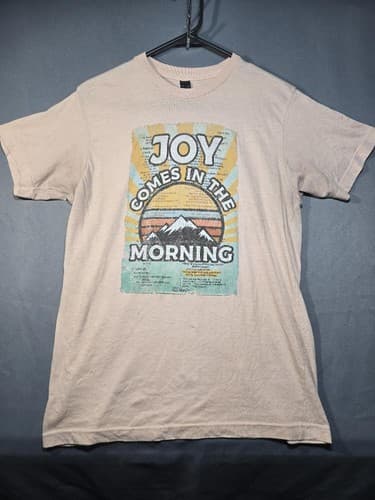 His Word Joy Comes In The Morning Christian Graphic T-Shirt Gray Sz Medium #G68t - Thumbnail 2