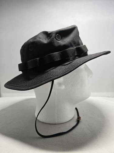 US Military Issued Type II Sun Hot Weather Boonie Hat Black Size 7 #G107g - Thumbnail 3