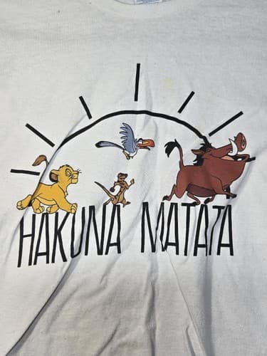 Disney The Lion King Hakuna Matata Graphic T-Shirt White Adult Size L #G99g - Thumbnail 5