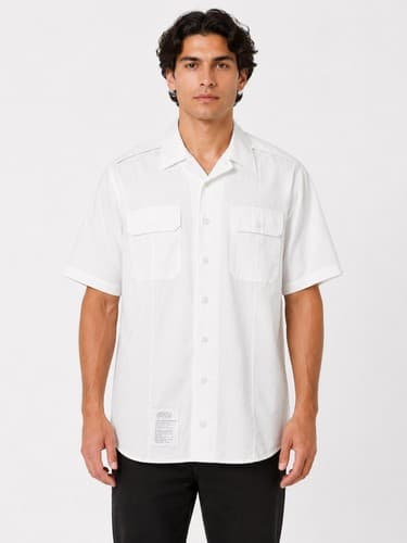 Defense Logistics Agency White Military Dress Shirt Men's Size 18 Regular #G105g