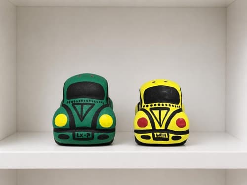 Vintage Ceramic Classic Car Salt and Pepper Shakers Set Hand Painted #G90g