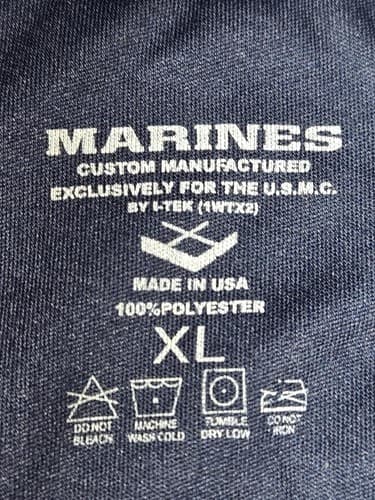 USMC United States Marines Moisture Wicking PT Shirt Navy Blue Men's Size XL - Thumbnail 6