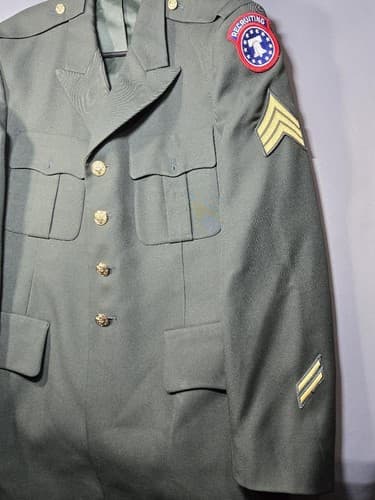 US Army Class A Dress Green Uniform Jacket Recruiting Command Men's 42L #G112g - Thumbnail 4