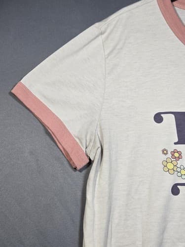 LuLaRoe "Have a Nice Day" Ringer Graphic T-Shirt Gray/Yellow Size 2XL #G67g - Thumbnail 3