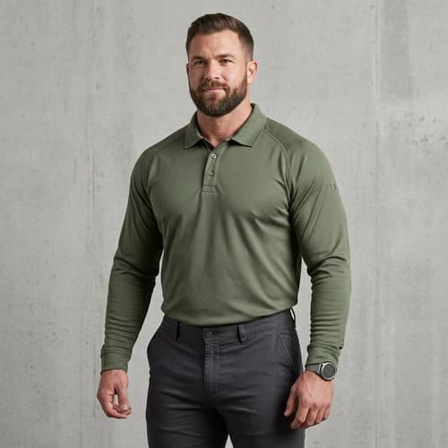 5.11 Tactical Series Men's Performance Long Sleeve Polo Shirt OD Green Large S51