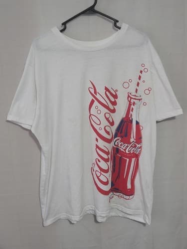 Official Coca-Cola White Graphic T-Shirt Short Sleeve Men's Size XL Classic VGC