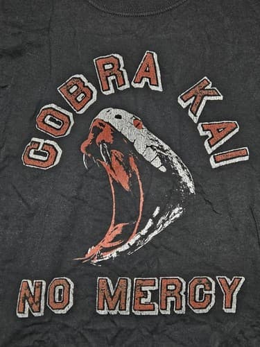 Cobra Kai No Mercy Striking Cobra Graphic T-Shirt Men's Size Medium Black #S52t - Thumbnail 5