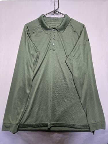 5.11 Tactical Series Men's Performance Long Sleeve Polo Shirt OD Green Large S51 - Thumbnail 2
