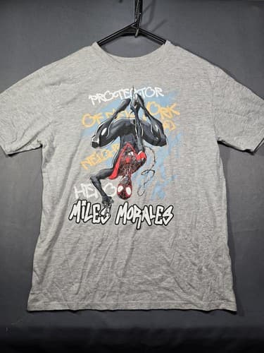 Marvel Spider-Man Miles Morales Graphic T-Shirt Gray Youth Size XL #G100g - Thumbnail 2