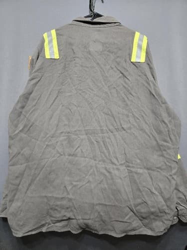 Lapco FR Flame Resistant Gray Work Shirt Reflective Tape Men's 2XL Regular #R79k - Thumbnail 7