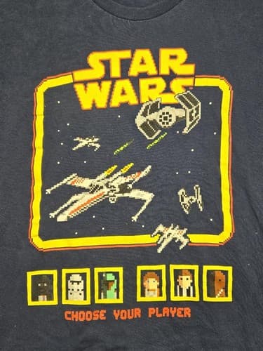 Star Wars Men's Mad Engine Retro Pixel Game Graphic T-Shirt Blue Medium #S50t - Thumbnail 5