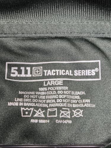5.11 Tactical Series Men's Performance Long Sleeve Polo Shirt OD Green Large S51 - Thumbnail 6