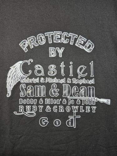 Supernatural Join the Hunt Graphic T-Shirt Black Men's S Castiel Sam Dean #G104g - Thumbnail 5