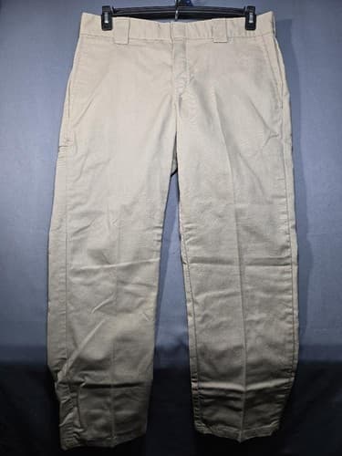 Dickies 826 Slim Taper Work Pants Khaki Tan Men's Size 34x30 Flex Stretch #G102g - Thumbnail 2