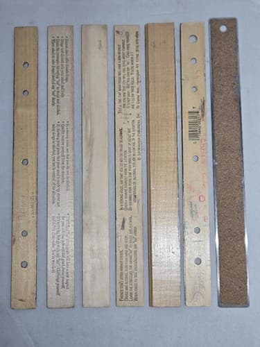 Lot of 7 Vintage & Modern Rulers 6 Wooden 1 Stainless Steel Metal 12 Inch #T54t - Thumbnail 2