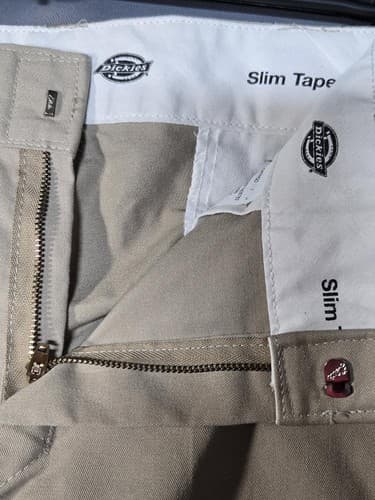 Dickies 826 Slim Taper Work Pants Khaki Tan Men's Size 34x30 Flex Stretch #G102g - Thumbnail 3