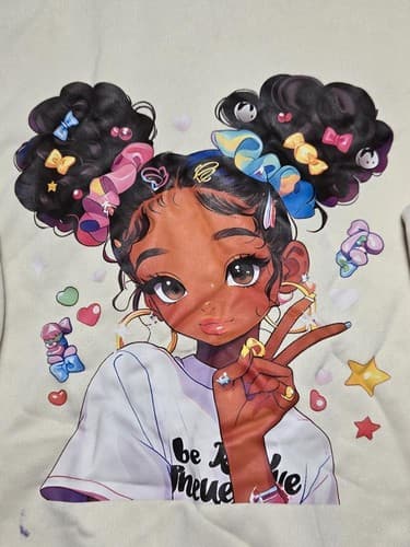 SHEIN Youth Size 13-14Y Cream Anime Girl Graphic Long Sleeve Sweatshirt #M53t - Thumbnail 5