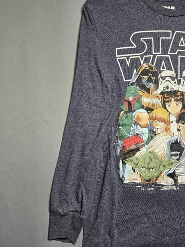 Star Wars Men's Mad Engine Anime Character Graphic Long Sleeve Shirt XL #R81k - Thumbnail 3