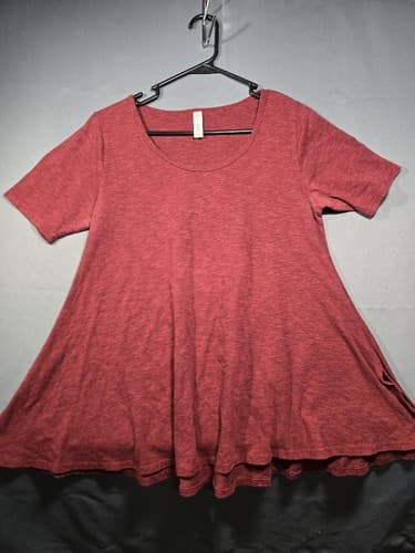 LuLaRoe Randy T-Shirt Short Sleeve Colorblock Baseball Tee Blue Floral Sz S T75t