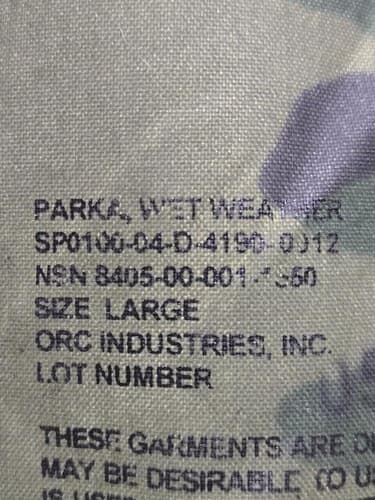 BDU Woodland Parka Wet Weather Jacket Large 8405000011550 Military Coat #J14j - Thumbnail 5