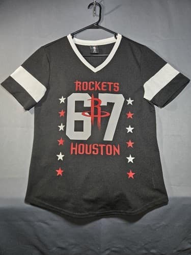 NBA Houston Rockets Women’s Bundle: 2 Large Tees + Medium Pullover, Red/Gray - Thumbnail 11