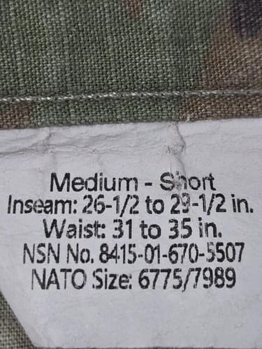 USGI IHWCU OCP Multicam Pants Medium Short Combat Trousers NSN - Thumbnail 4