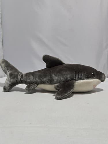 Aurora Shark Stuffed Animal Plush Soft Grey White Marine Toy #Q14q