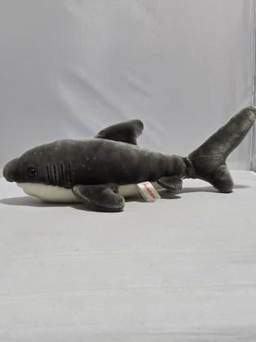 Aurora Shark Stuffed Animal Plush Soft Grey White Marine Toy #Q14q - Thumbnail 2