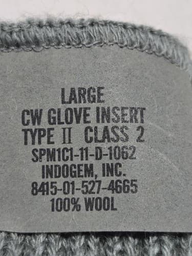 US Army Cold Weather Glove Inserts Large Foliage Green Wool Nylon #P52p - Thumbnail 3