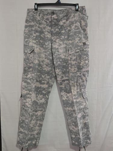 US Army ACU Digital Camo Combat Pants Large Long 35-39W 32-35Inseam Military VGC