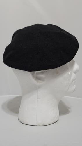 US Army Beret Size: (7 ) Black Wool Military Cap #72v - Thumbnail 2