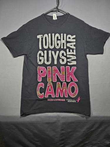 Realtree "Tough Guys Wear Pink" Breast Cancer Awareness Graphic T-Shirt Size M - Thumbnail 2