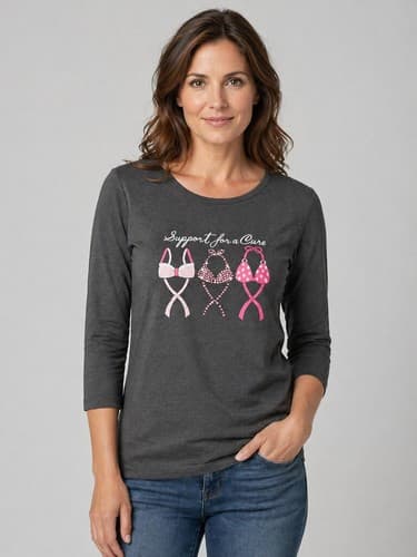MC Sports Support For A Cure Breast Cancer Awareness Long Sleeve Shirt Men's M
