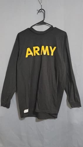 Lot of 2 -MEDIUM - APFU LS and SS Shirt Army Black and Gold #99yAa - Thumbnail 3