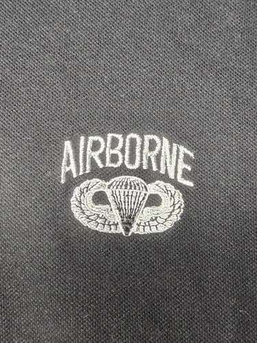 US Army Airborne Paratrooper Embroidered Polo Shirt Black Men's Sz 2XL XXL S122s - Thumbnail 5