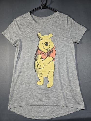 Disney Winnie the Pooh Gray Graphic T-Shirt Kids Youth Size Small #S124s