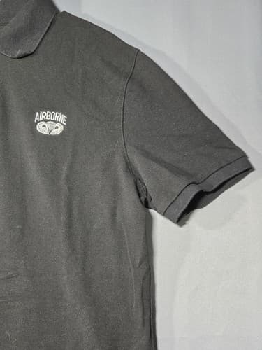 US Army Airborne Paratrooper Embroidered Polo Shirt Black Men's Sz 2XL XXL S122s - Thumbnail 4