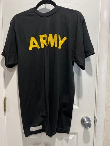 Lot of 2 -MEDIUM - APFU LS and SS Shirt Army Black and Gold #99yAa - Thumbnail 6