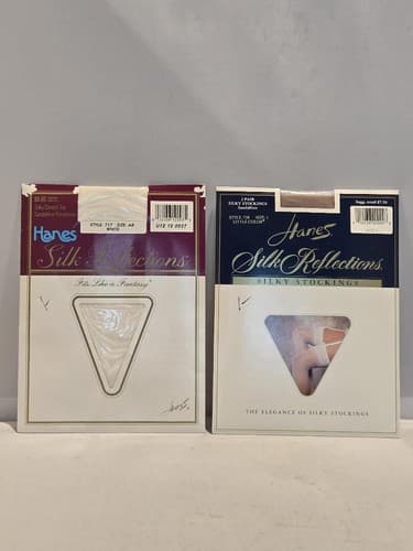 Lot of 2 Hanes Silk Reflections Control Top Sheer Pantyhose Pearl Size AB #L21l
