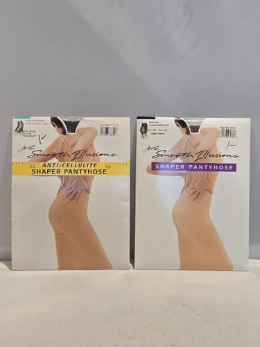 Lot of 2 Hanes Silk Reflections Pantyhose Size AB Barely There & Gentle Brown