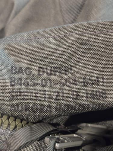 US Military Improved Duffel Bag Green Nylon Shoulder Strap NSN 8465-01-604-6541 - Thumbnail 3