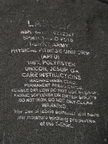 US Army APFU PT Shirt Large Black Gold Physical Fitness Uniform VGC #P36p - Thumbnail 3