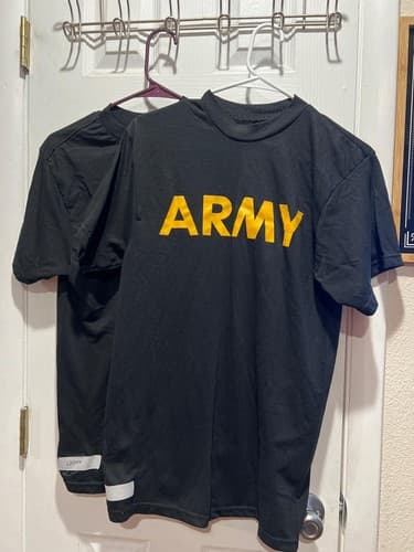 Lot of 2 -SMALL - APFU Short Sleeve Shirt Army Black and Gold #98ya