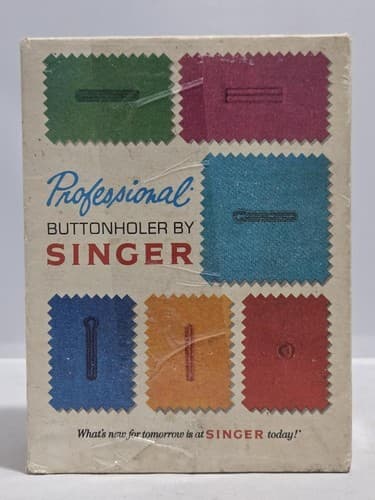 Vintage 1973 Singer Professional Buttonholer Attachment 38116 Original Box #Q48q