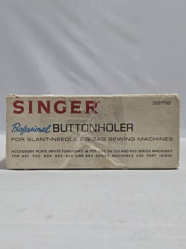 Vintage 1973 Singer Professional Buttonholer Attachment 38116 Original Box #Q48q - Thumbnail 3