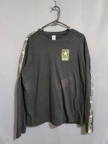 US Army Crest Army Star Logo On Left Chest Graphic T-shirt Men's Black XL/TG