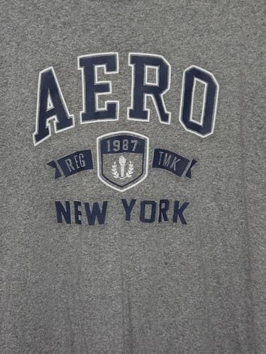Aeropostale Aero Graphic T-Shirt Mens XL Grey Short Sleeve Logo Aesthetic #R12r - Thumbnail 2