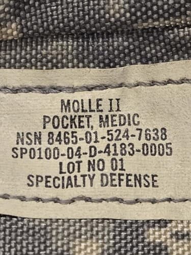 Lot of 2 USGI MOLLE II Medic Pocket Pouches ACU Digital SDS NSN 8465-01-524-7638 - Thumbnail 3