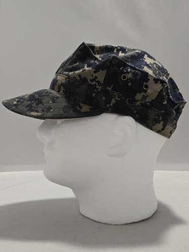 U.S. Navy NWU Type I Blue Digital Working Utility Cap 7 1/4 NSN - Thumbnail 4