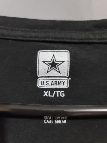 US Army Crest Army Star Logo On Left Chest Graphic T-shirt Men's Black XL/TG - Thumbnail 2
